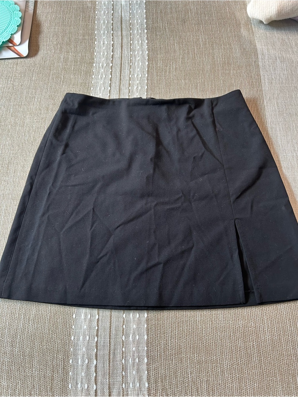 Aritzia Black Mini Skirt with Subtle Side Slit